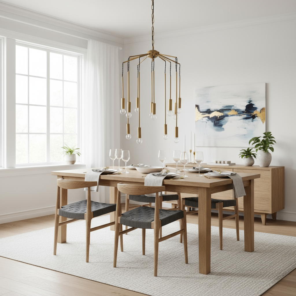 metalllampe gullfarget med tolv lyspunkter