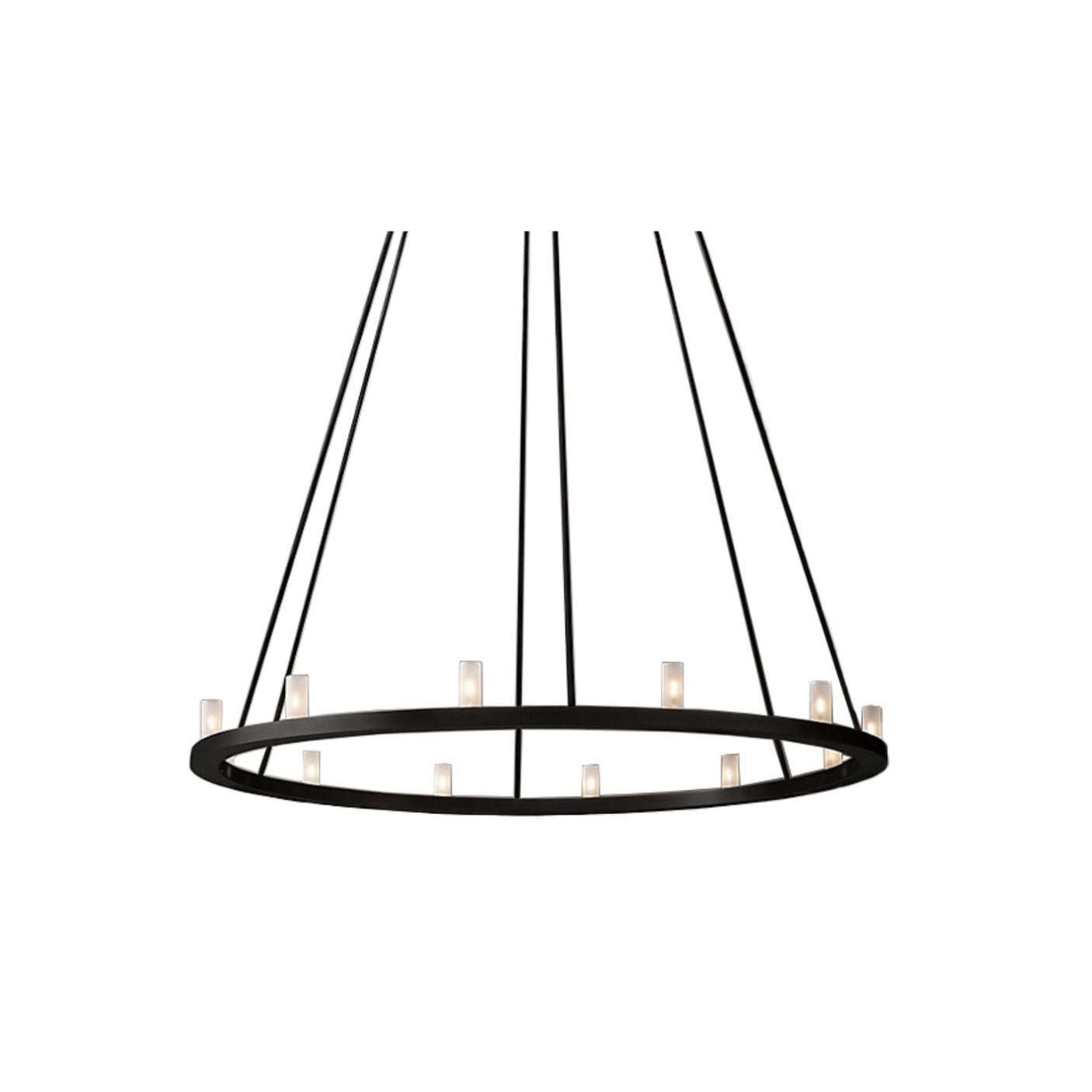 Taklampe rund 90 cm metall sort