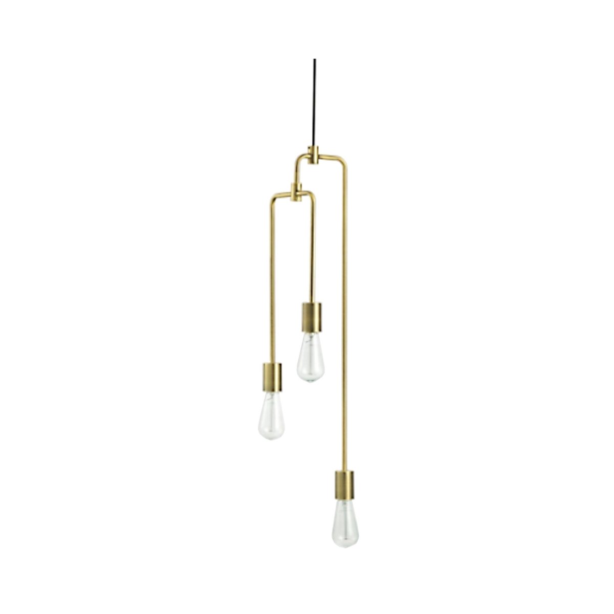 Taklampe 3 armer metall gull 29 x 21 x 84 cm - Lindas Dekor