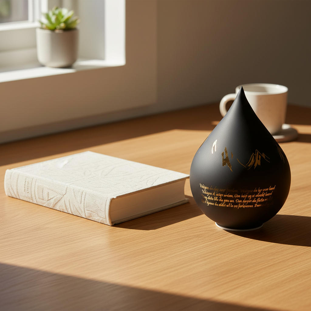 Lyslykt LED Nord norsk sort dråpe 20 cm