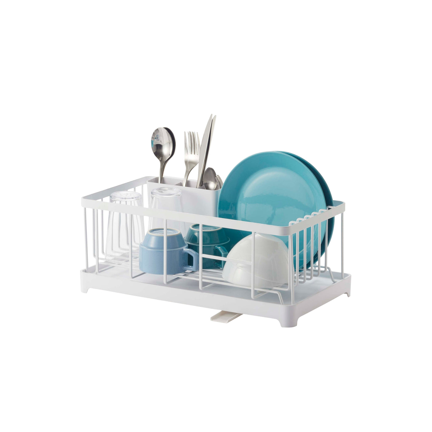 Oppvaskstativ med drypprenne hvit