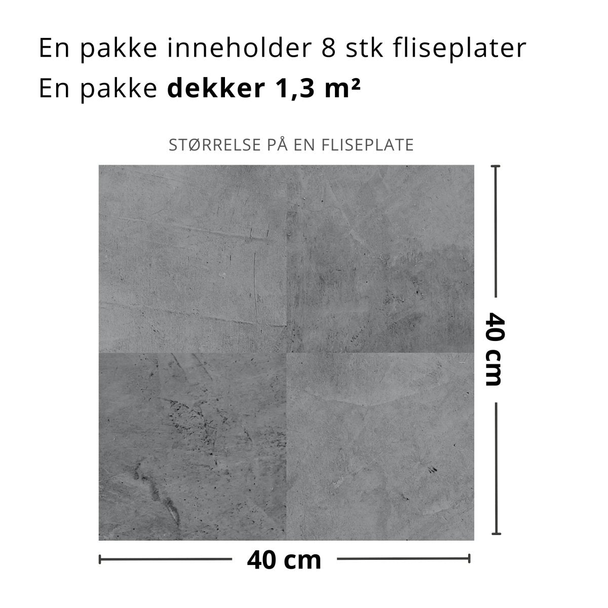 8 - pk Amsterdam Grå selvklebende fliser - Lindas Dekor