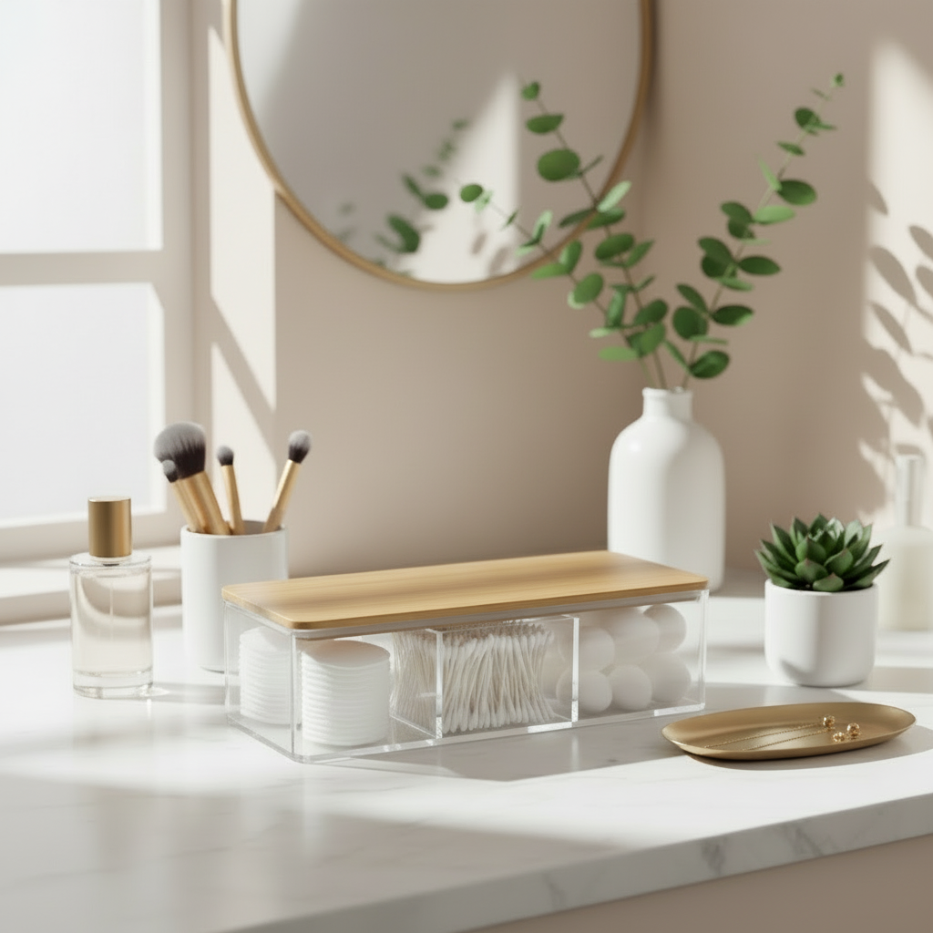 FSC-sertifisert oppbevaringsboks med bambuslokk