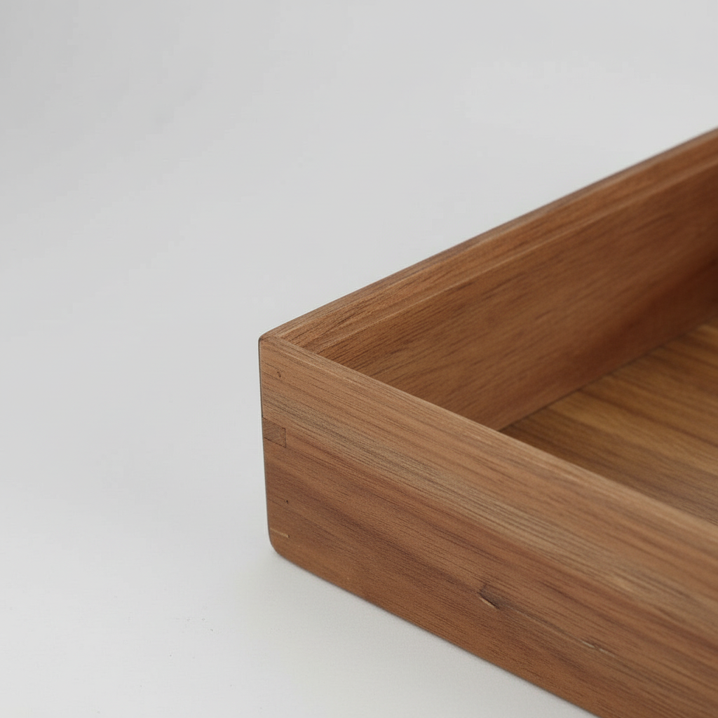 Organiseringsbrett i naturlig akasieved - detaljbilde