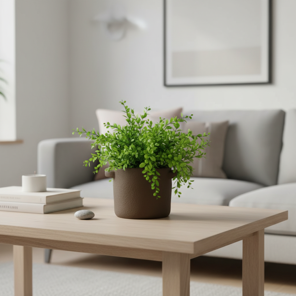 Gustave potte i sement med mørk brun farge, 18 cm robust betongdesign