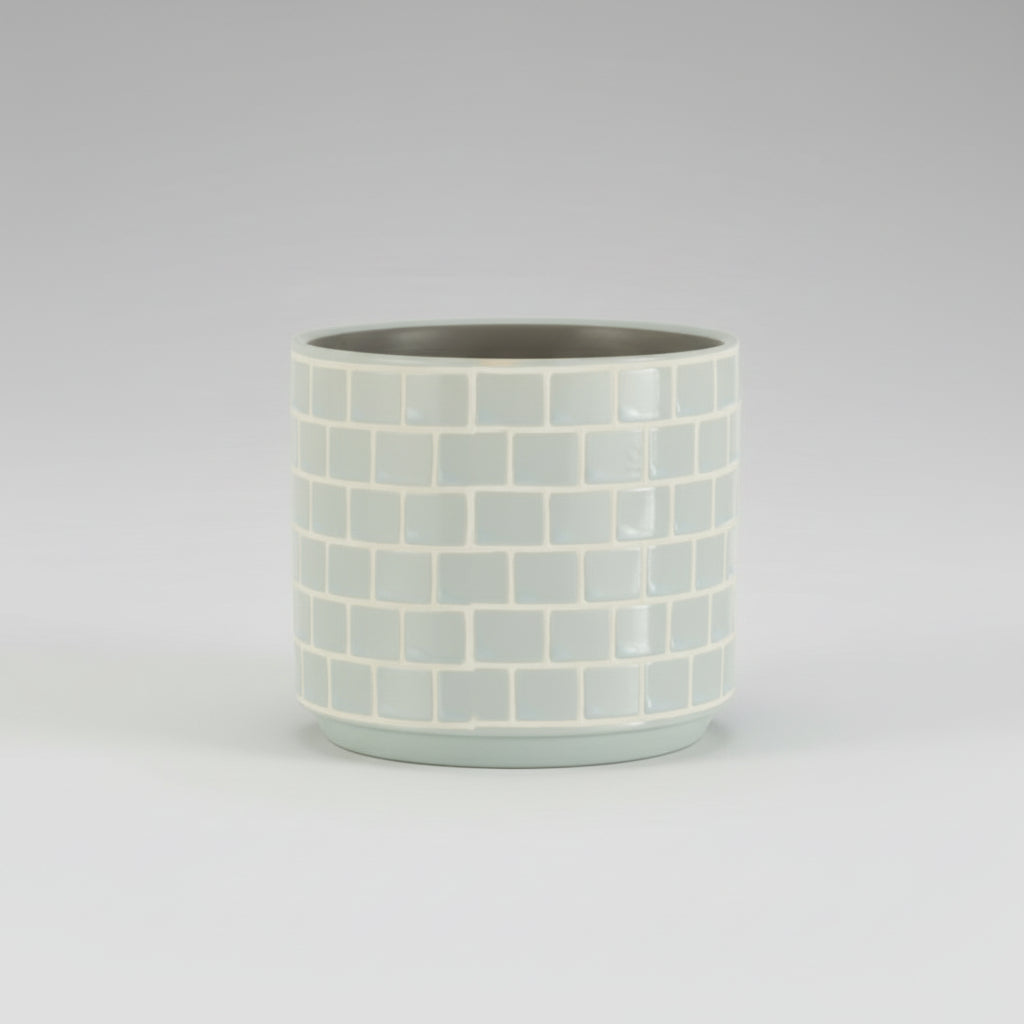 Blomsterpotte Keramikk Blå Medium