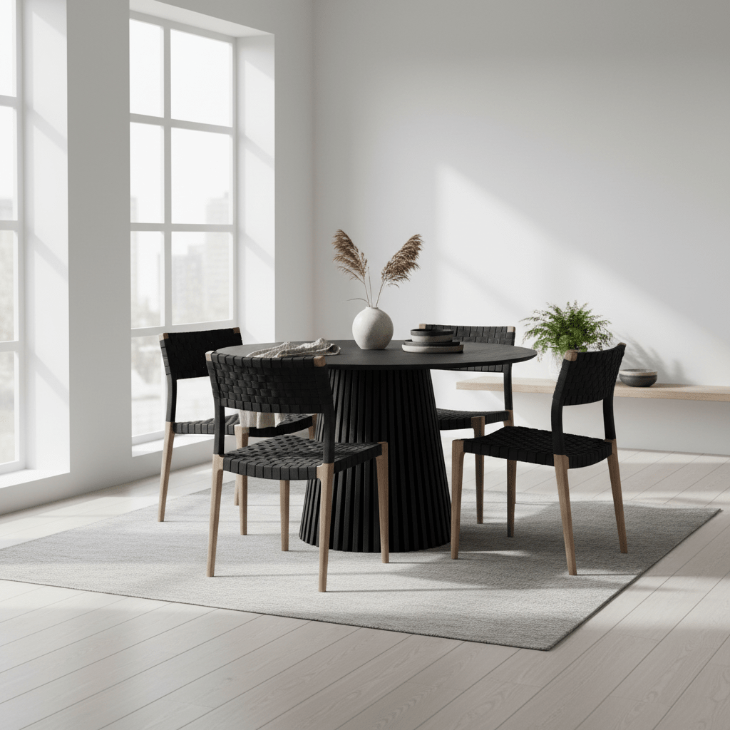Osaka spisebord sort eikefiner 120 cm - Lindas Dekor Spisebord