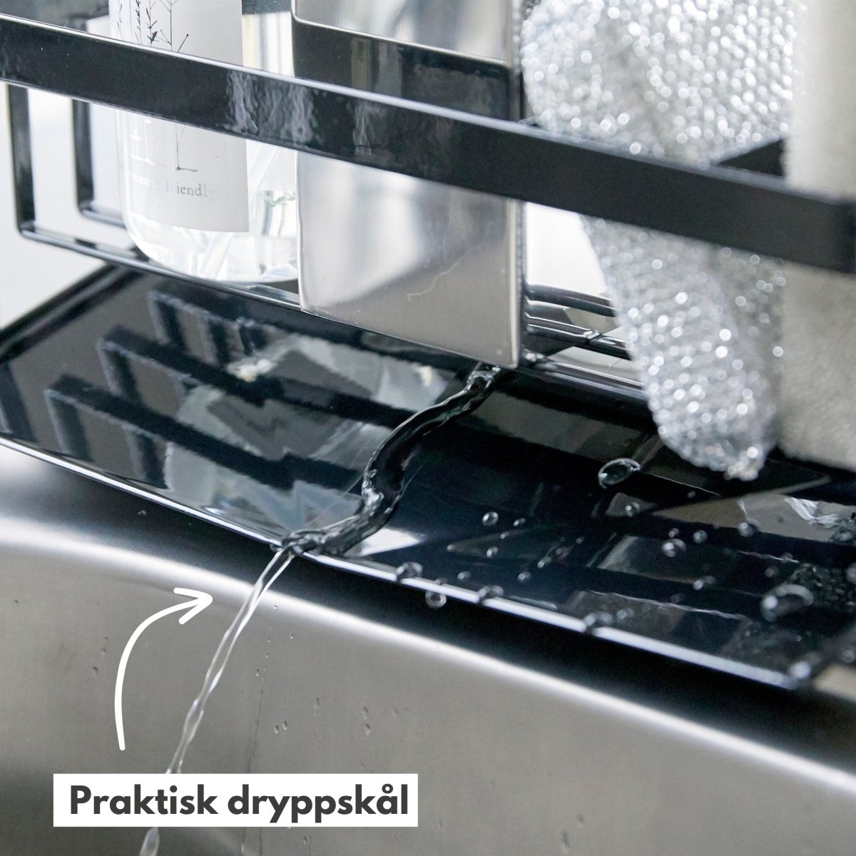 Såpeholder med dryppskål sort - Lindas Dekor