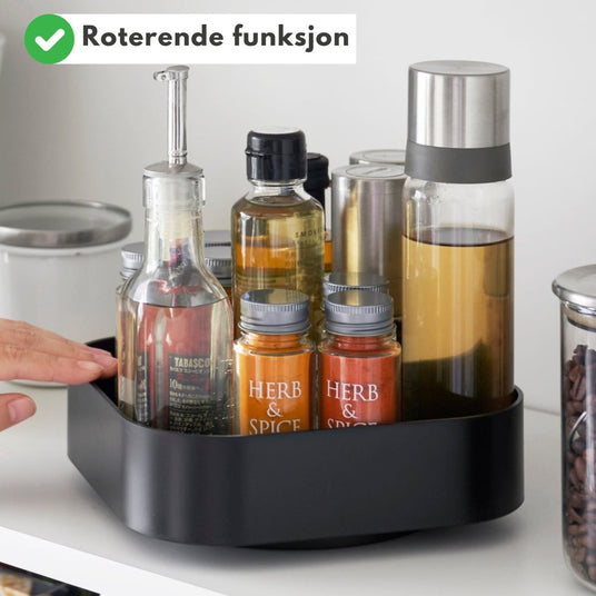 Kvadratisk snurrebrett sort - Lindas Dekor