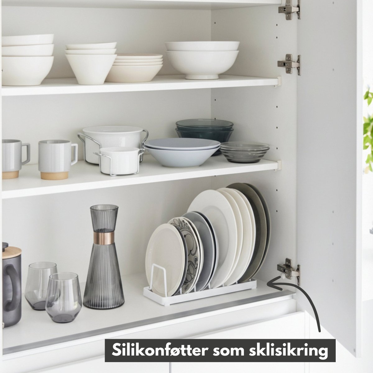 3 - pk skål - og tallerkenstativ hvit - Lindas Dekor
