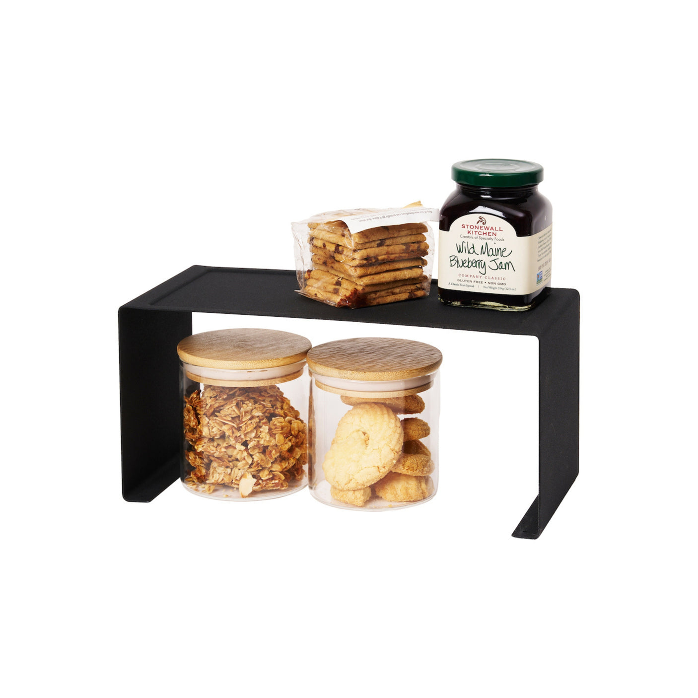 Moderne og kompakt kjøkkenhylle som gir bedre organisering.