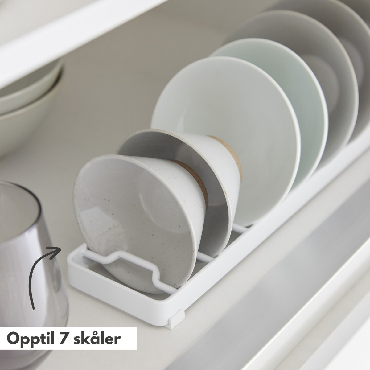 Skålstativ liten hvit 32 x 8,6 cm - Lindas Dekor