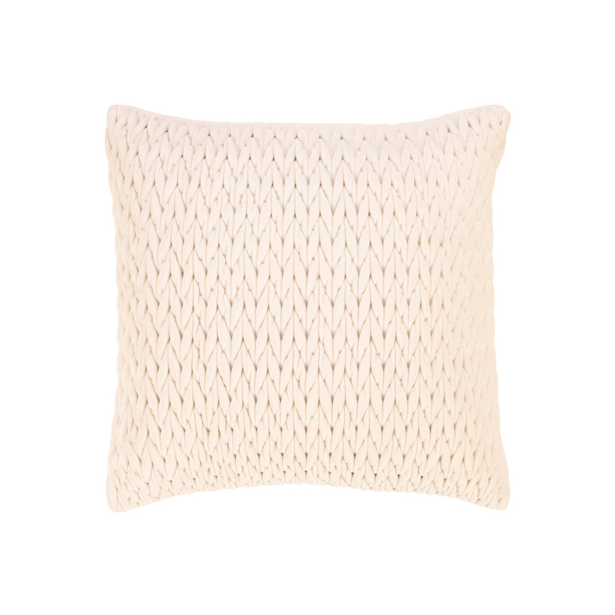Putetrekk velur flettet krem 45 x 45 cm - Lindas Dekor