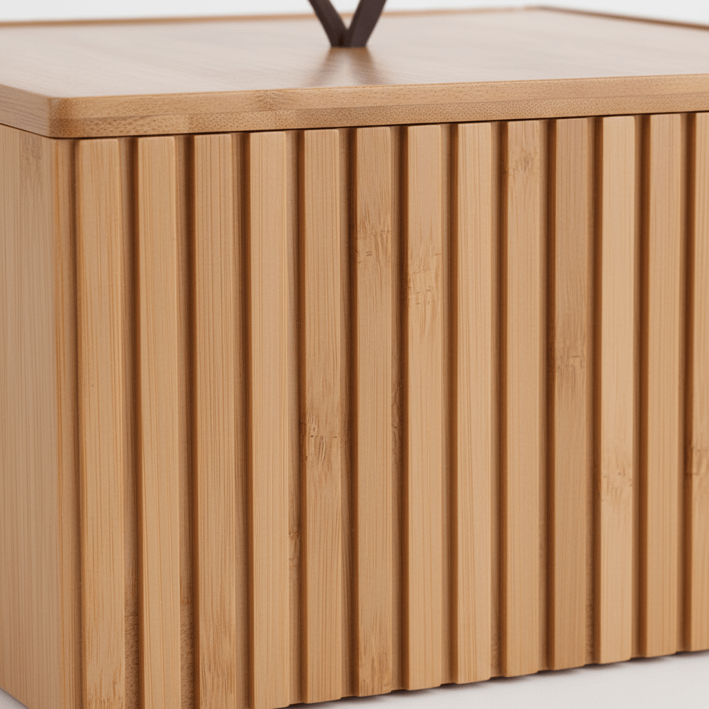 Boks bambus med skinnstropp 15 x 15 x 7 cm - Lindas Dekor