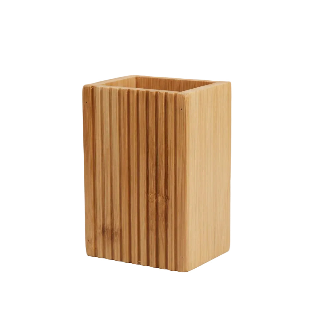 Tannbørsteholder i FSC-sertifisert bambus med 4 rom 9x6,5x12,5cm