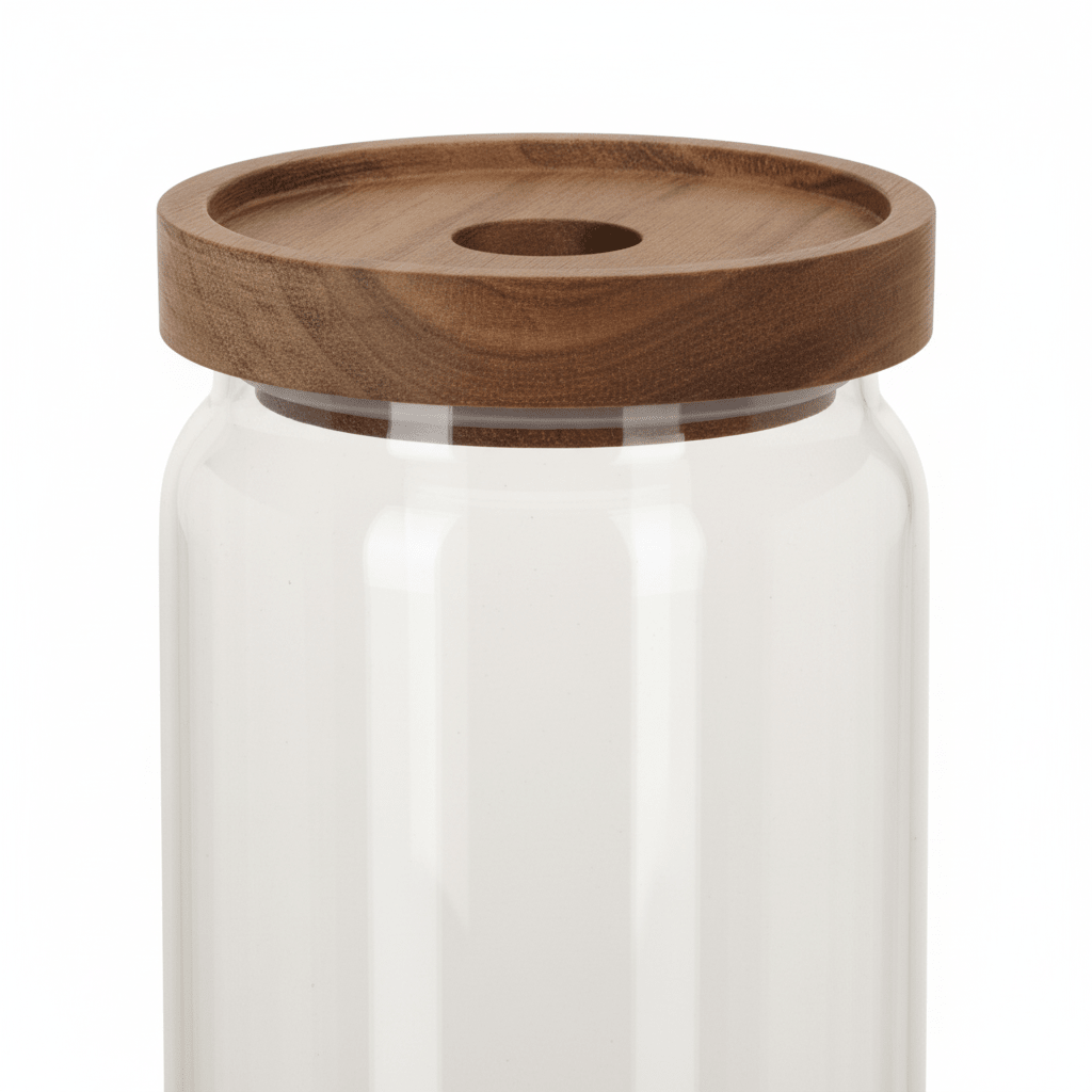 Glasskrukke med trelokk 30 x 9 cm - Lindas Dekor