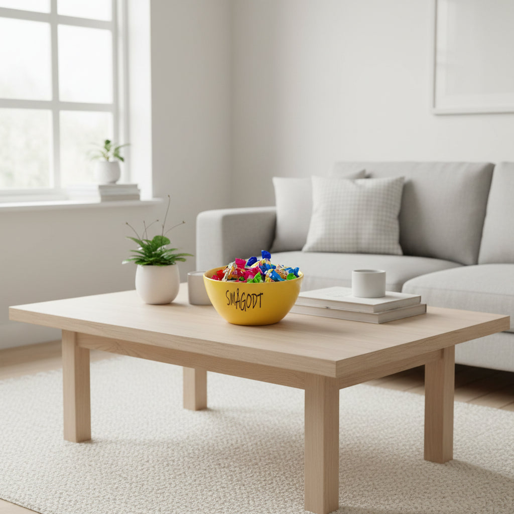 Smågodt keramikkskål gul - solid serveringsskål 15,5cm til godteri