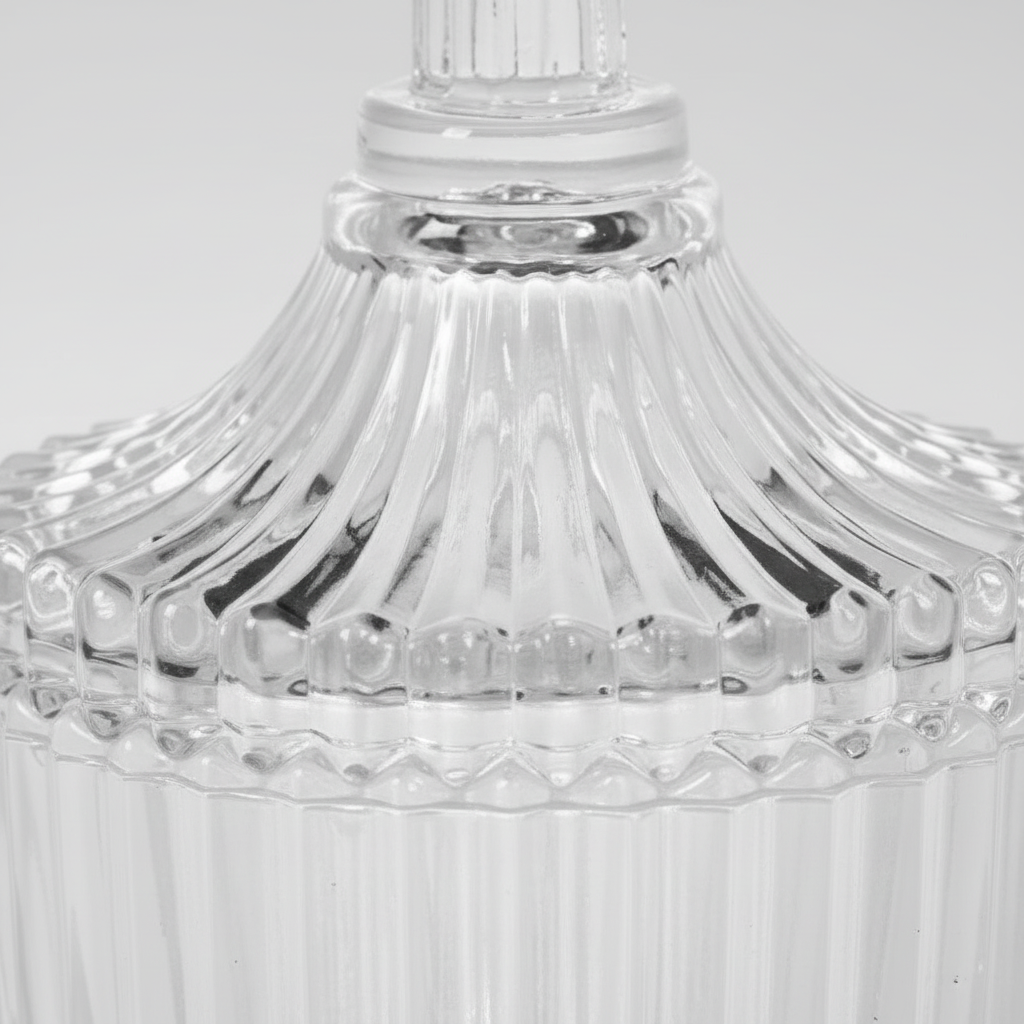 Glasskrukke 6,5x9cm stripet - elegant oppbevaring av krydder og kaffe