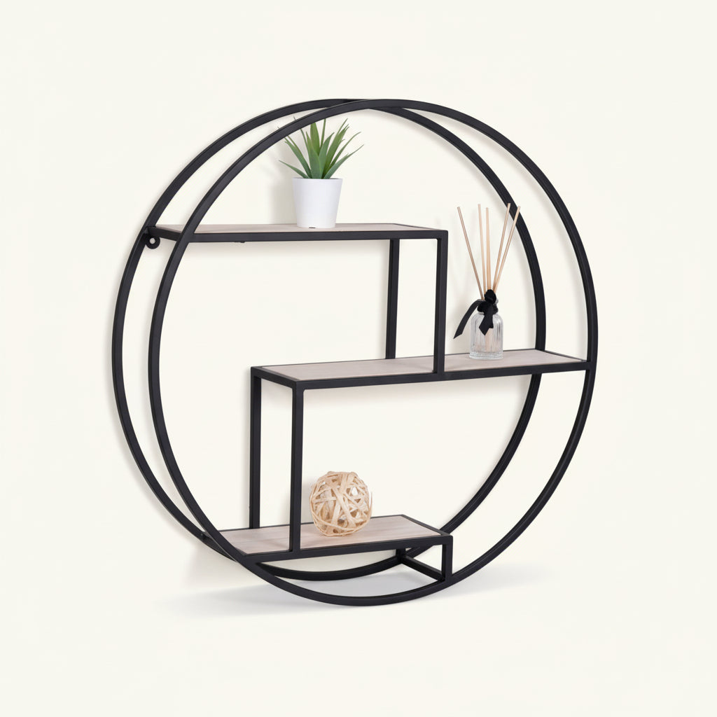 Nærbilde av trehylle på Rotterdam vegghylle, synlig trestruktur og finish