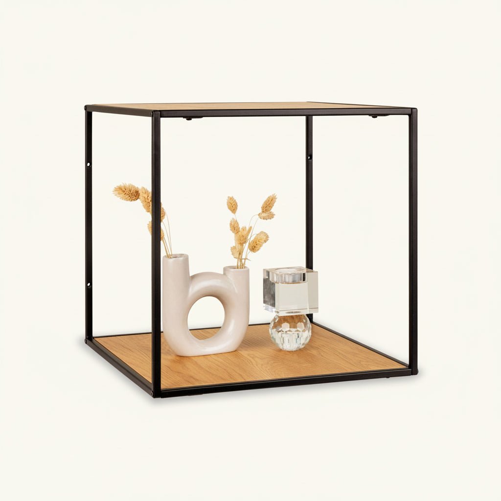 Vita vegghylle eikelook sort ramme 36 x 36 cm - Lindas Dekor