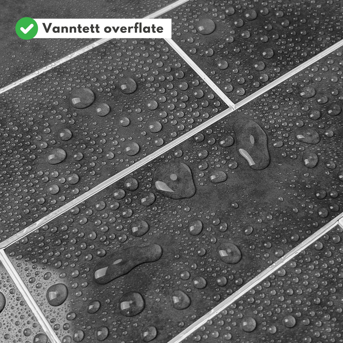 Louise gloss antrasitt selvklebende veggfliser