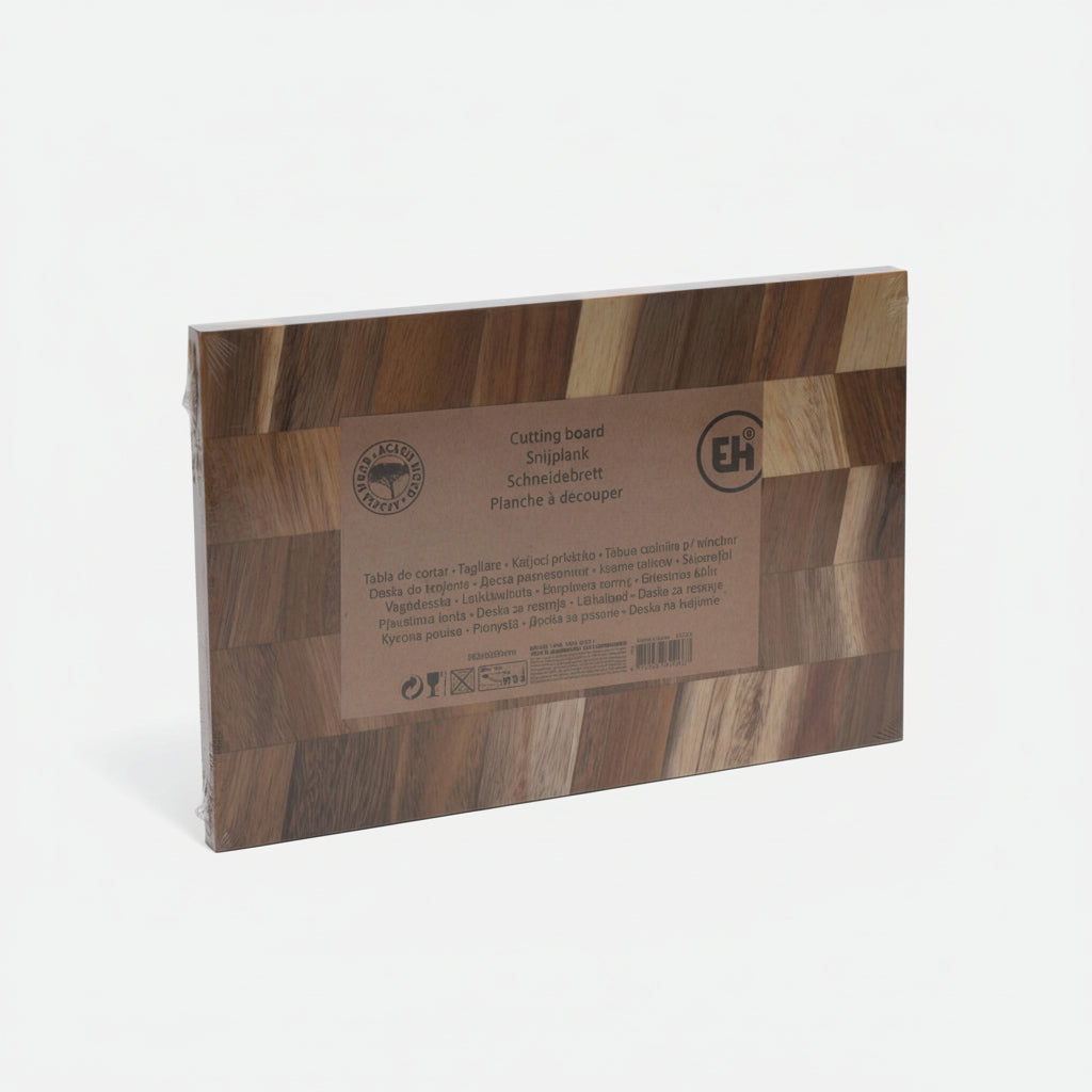 skjærefjøl i akasietre med fiskebeinsmønster 30x25 cm