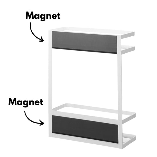Magnetisk oppbevaringshylle hvit 28 x 11,5 x 40 cm - Lindas Dekor