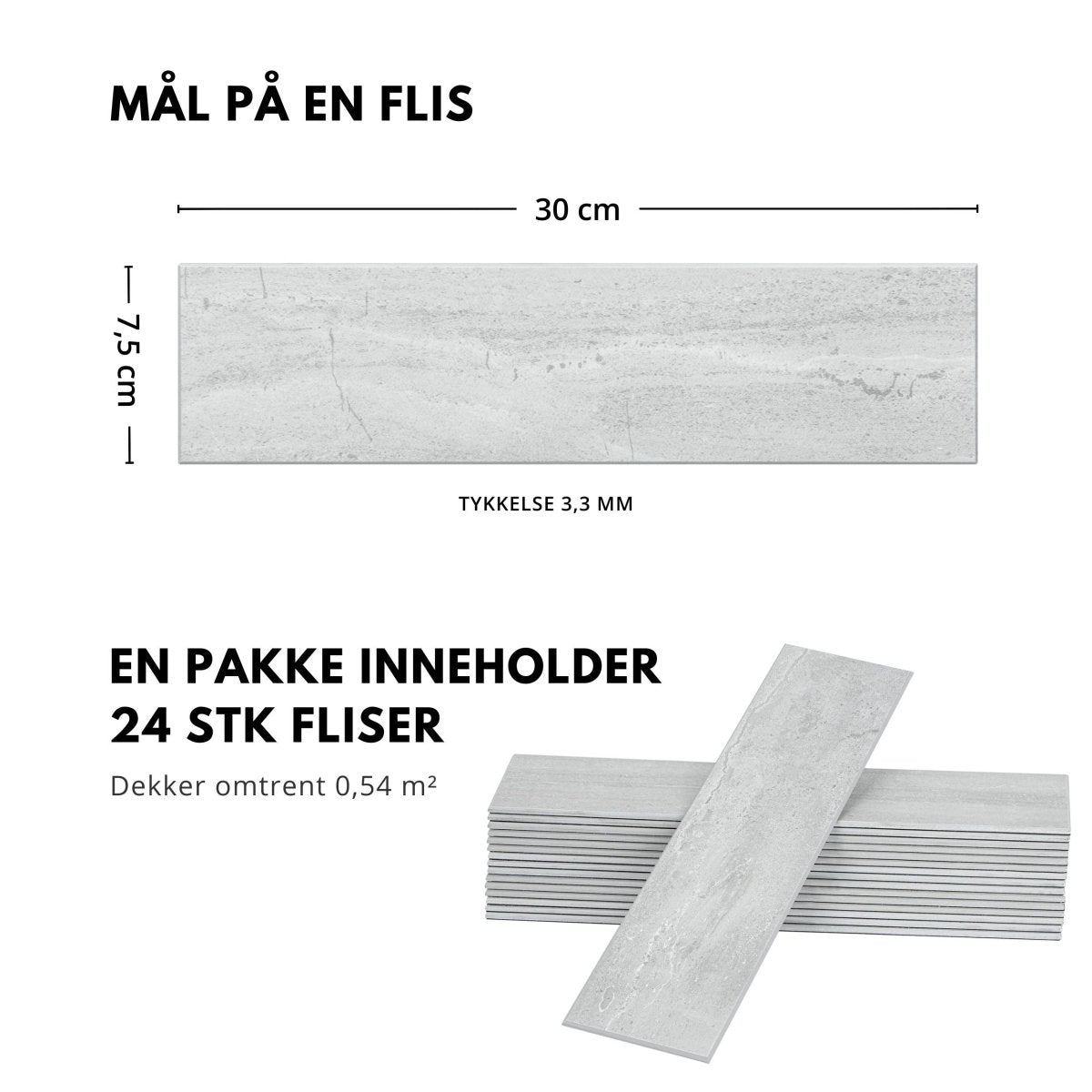 24 - pk Holly selvklebende veggfliser - Lindas Dekor