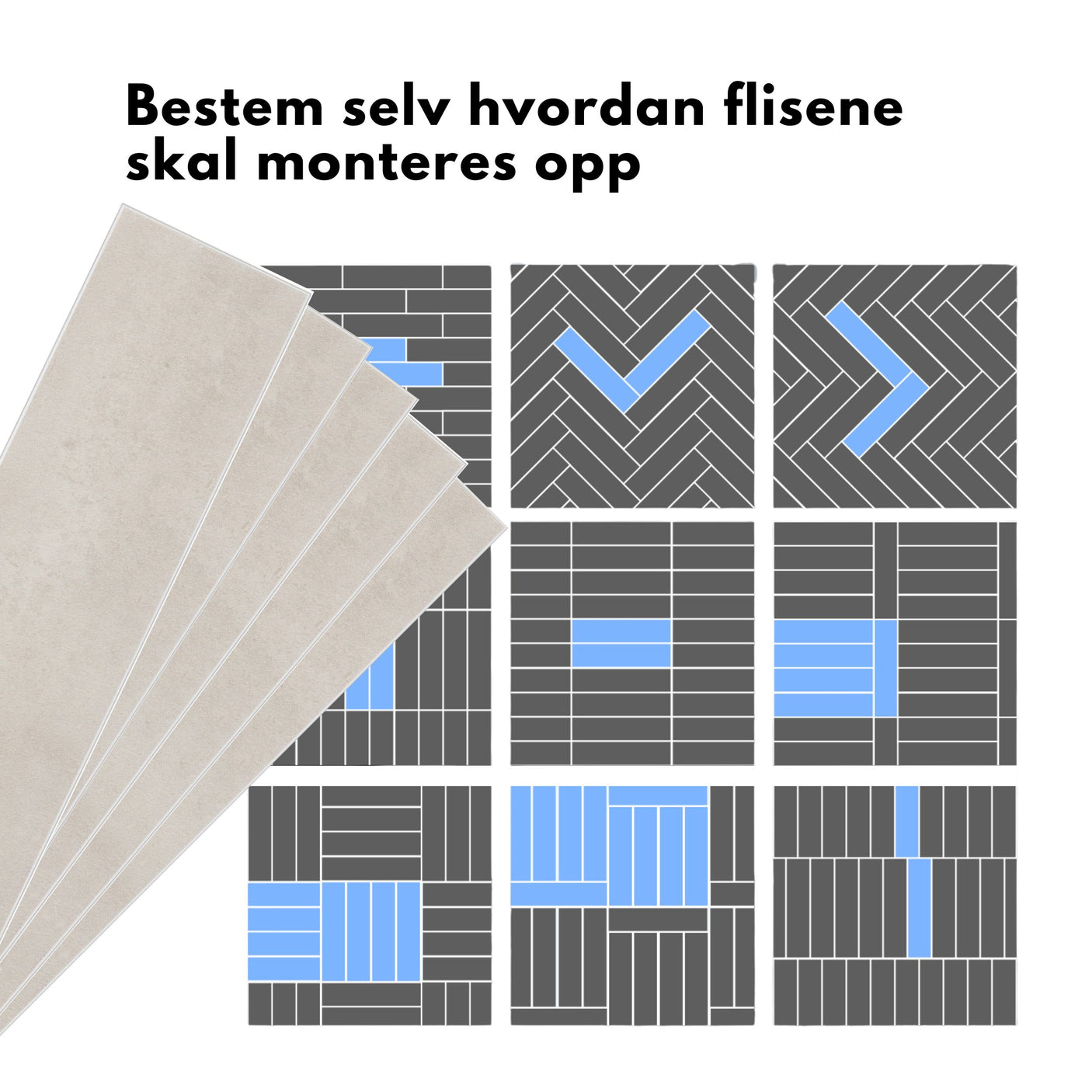 Louise gloss creme selvklebende veggfliser