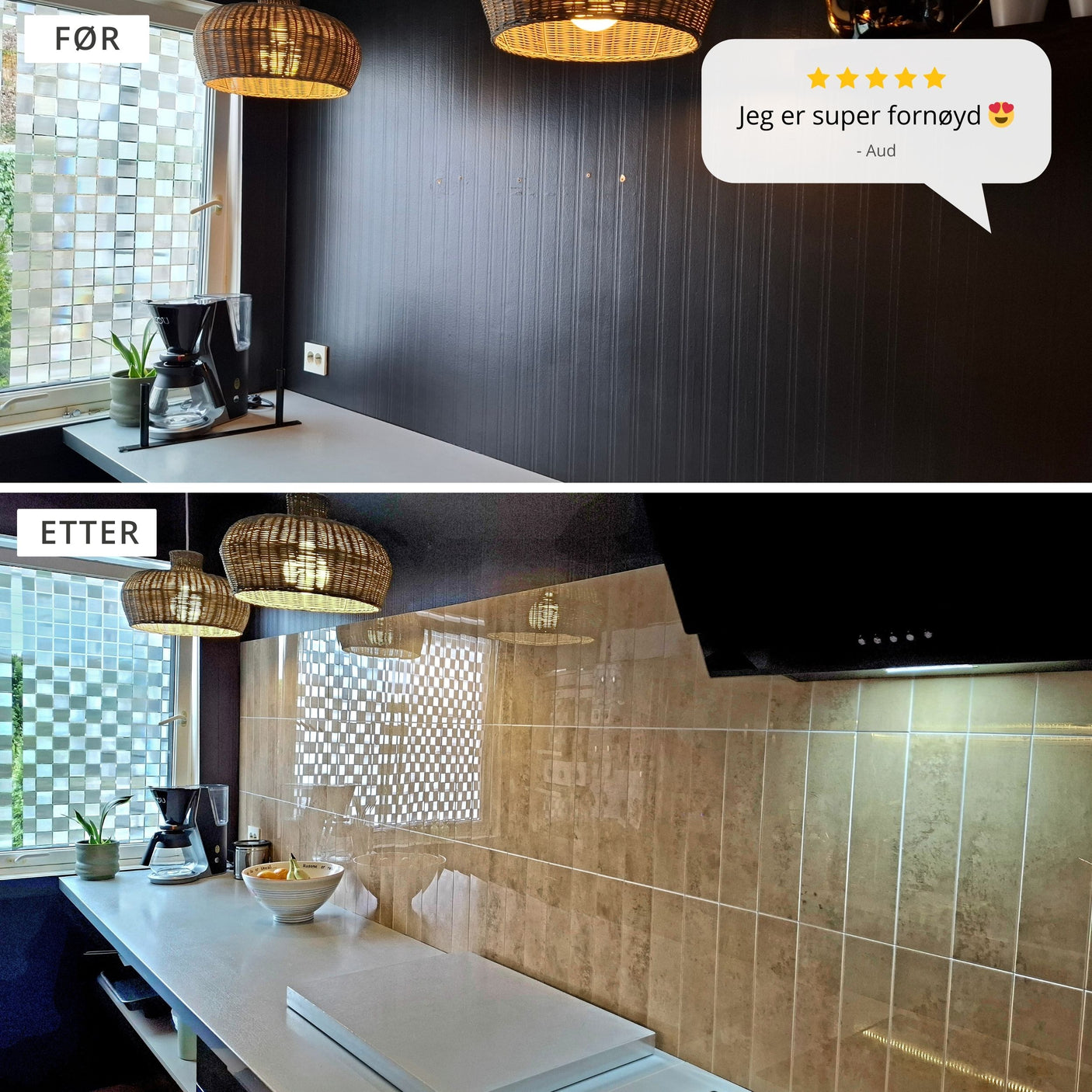 Louise gloss beige selvklebende veggfliser