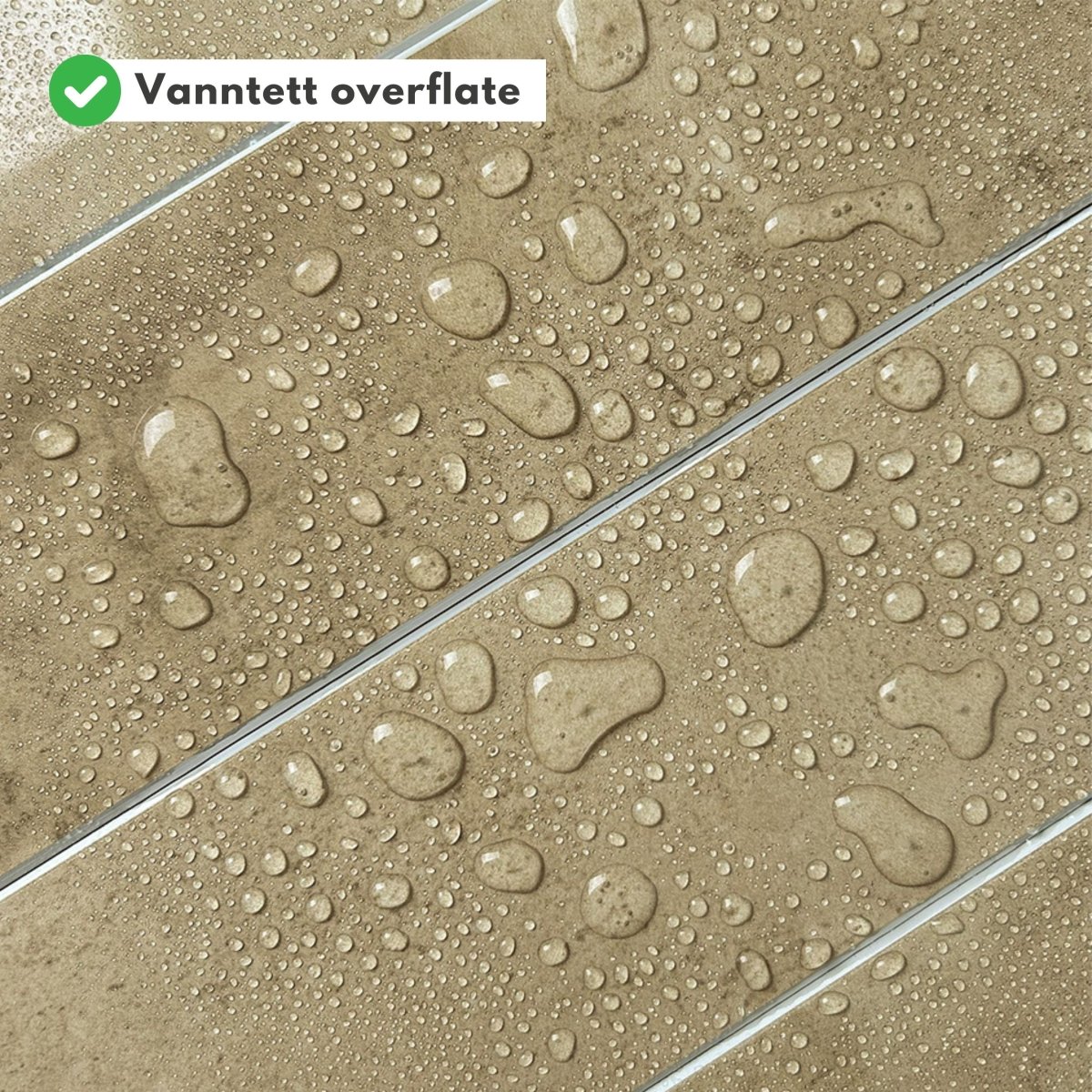 Vareprøve: Louise gloss beige selvklebende veggfliser - Lindas Dekor