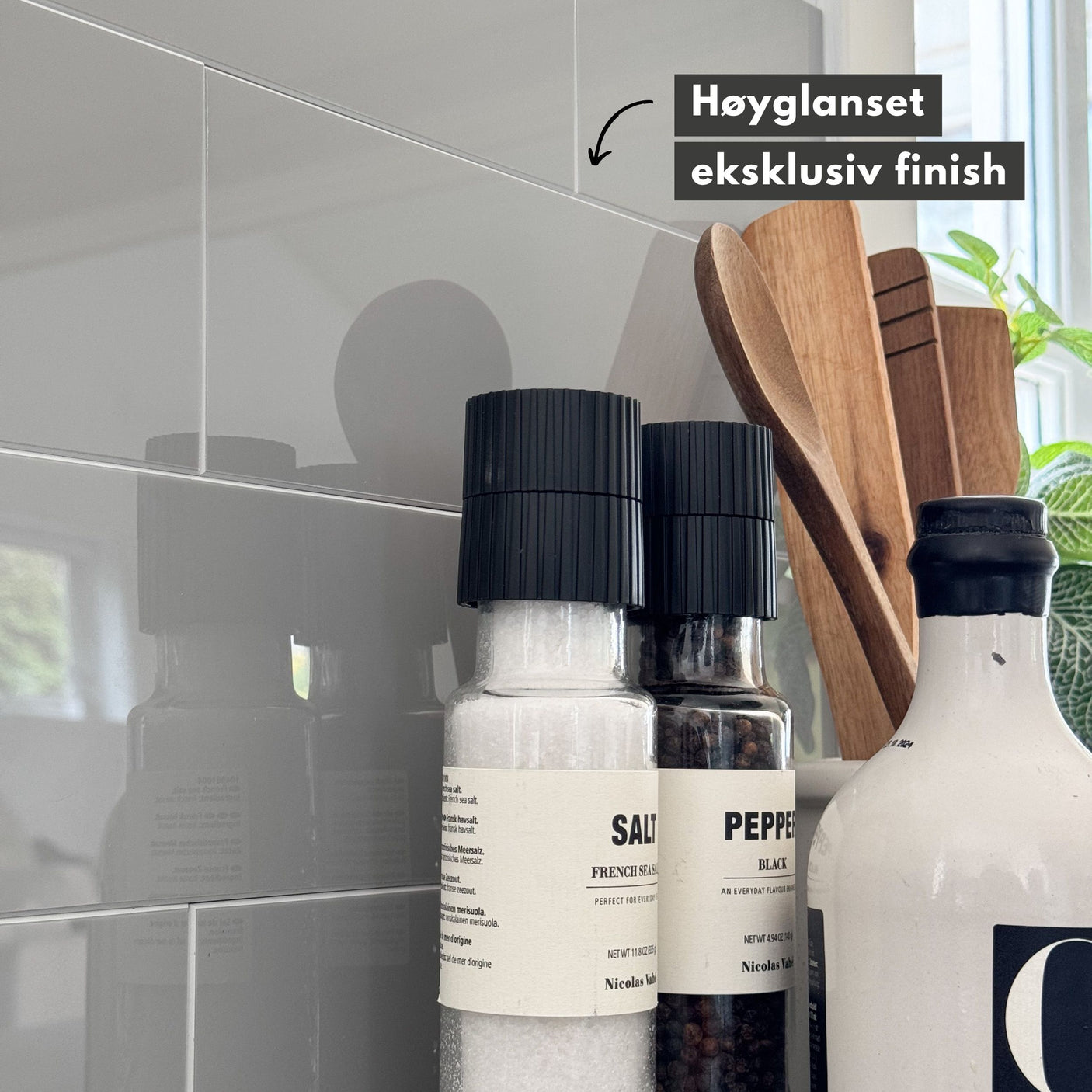 Hailey grå selvklebende veggfliser