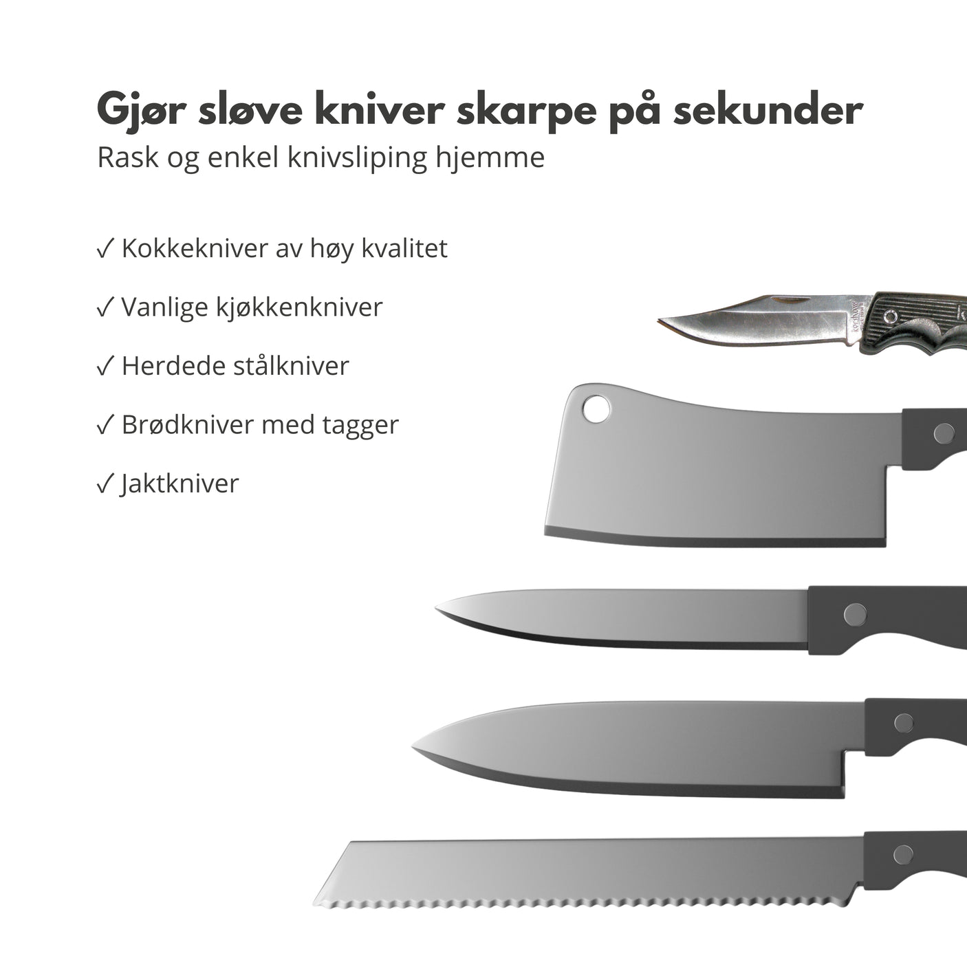 Knivsliper som gjør sløve kjøkkenkniver skarpe igjen på sekunder