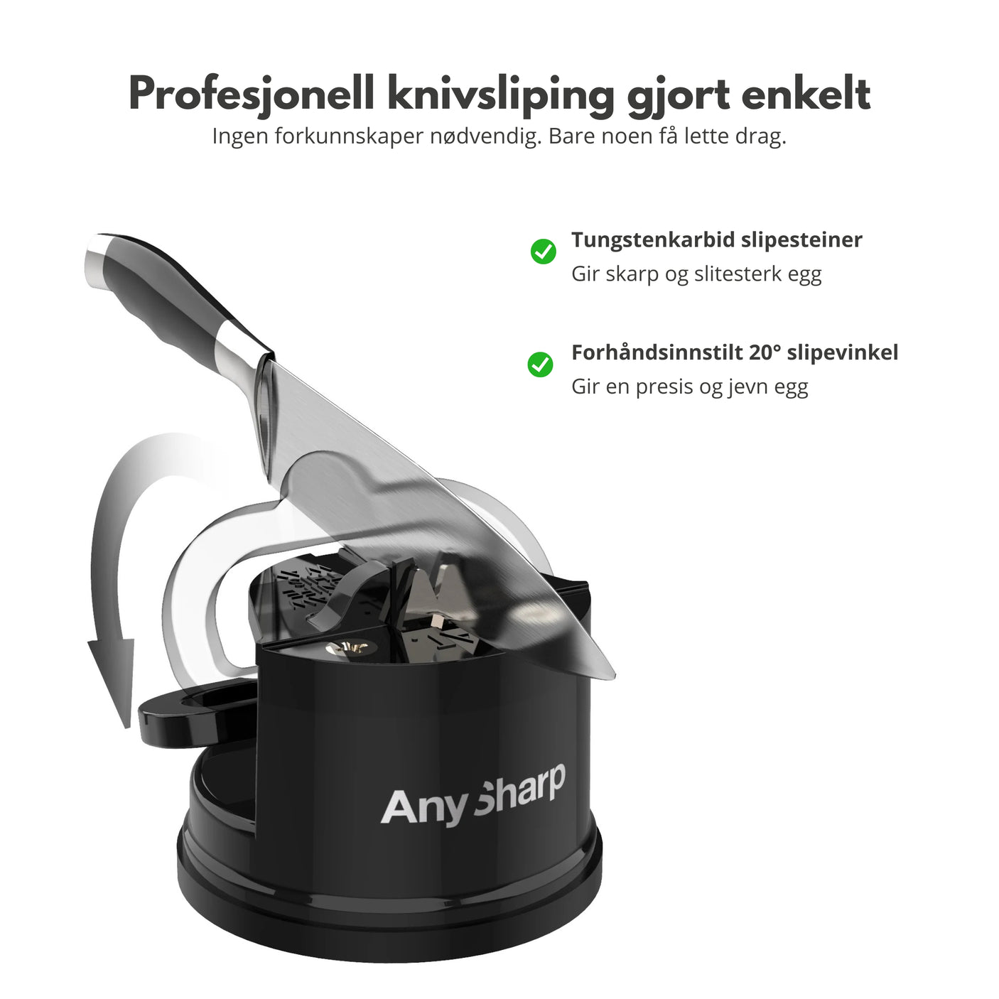 Tungsten carbide slipesteiner i AnySharp knivsliper