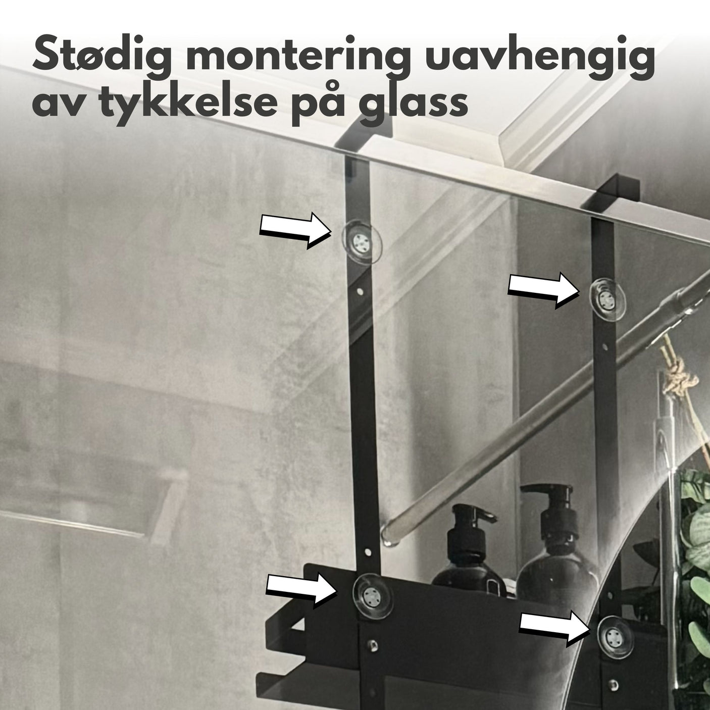 Dusjhylle, sort metall