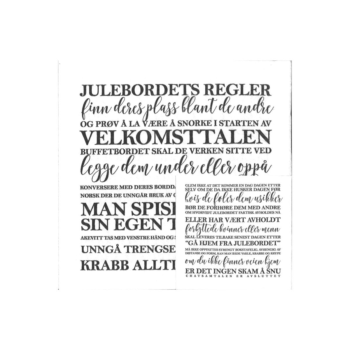 Servetter Julbordets regler - Lindas Dekor