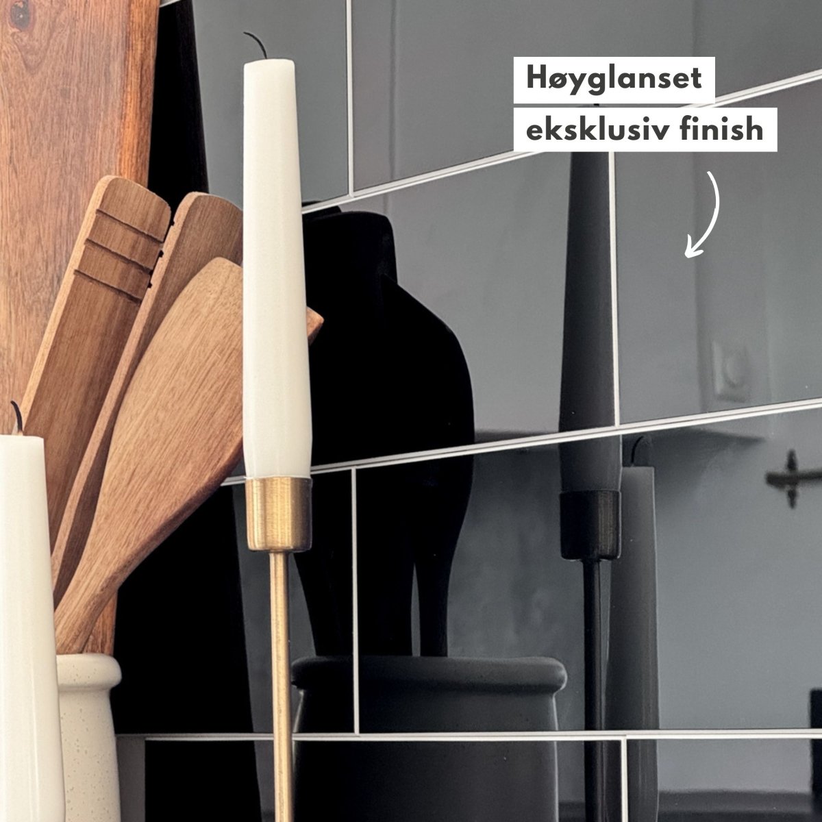 Vareprøve: Hailey sort selvklebende veggfliser - Lindas Dekor