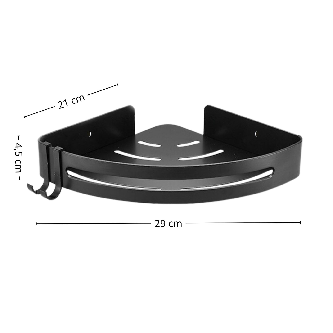 Dusjhylle til hjørne, sort metall
