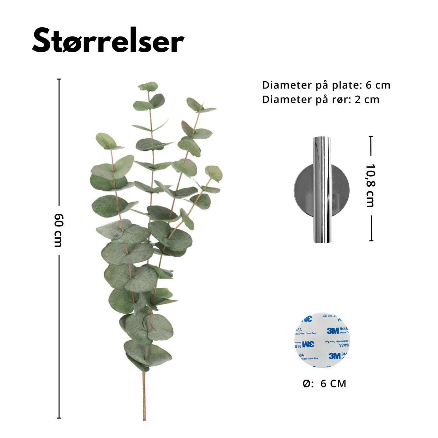 Eucalyptus & Manhattan veggvase, sølv