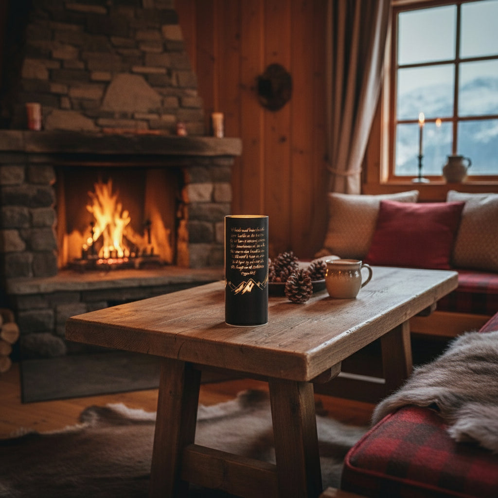 Lyslykt LED Nordnorsk 2 matt sort 8 x 20 cm