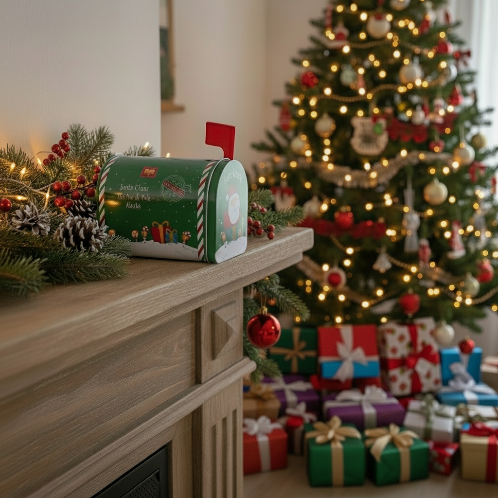 Postkasse til nisse grønn, liten