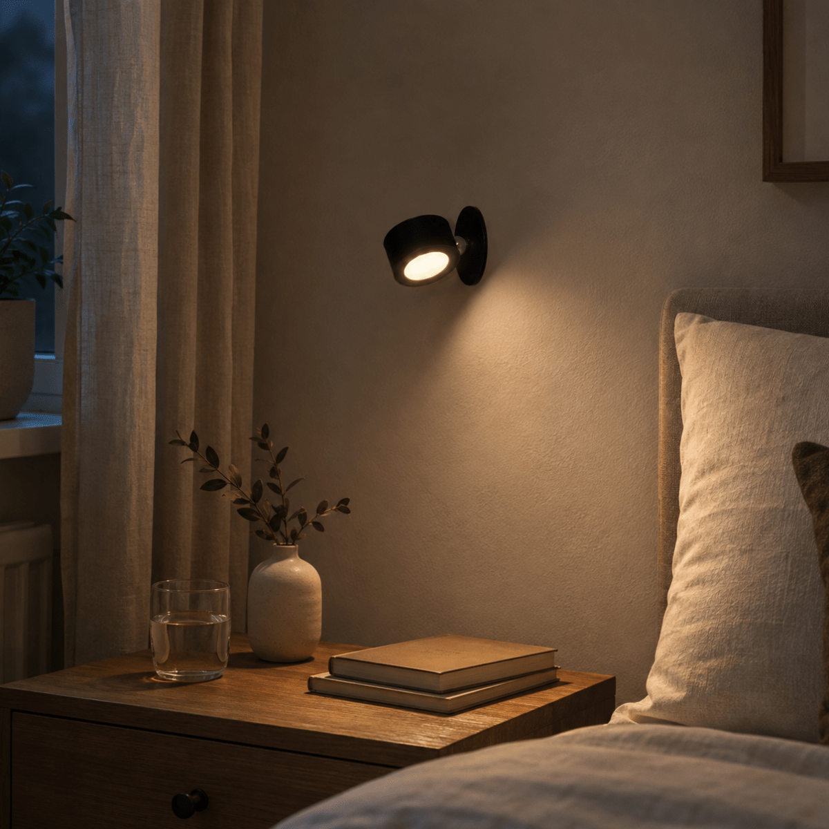 Laddbar svart LED-vägglampa med touch-dimming 9,2 cm - Lindas Dekor Vägglampa