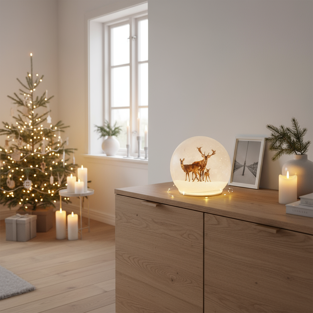 Lyslykt LED hjort 12 cm