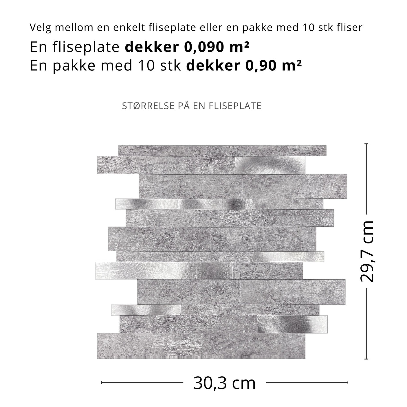 Stein lys grå XL selvklebende veggfliser er det nydelig alternativ til å fornye kjøkkenet med.