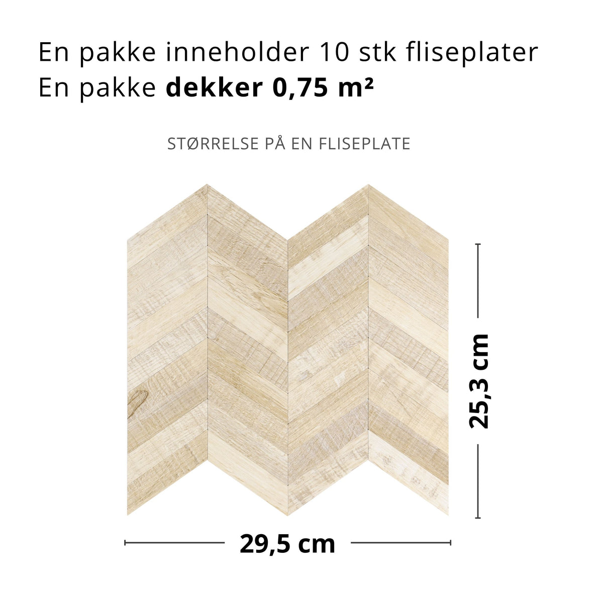 10-pk Nordic Chevron selvklebende veggfliser