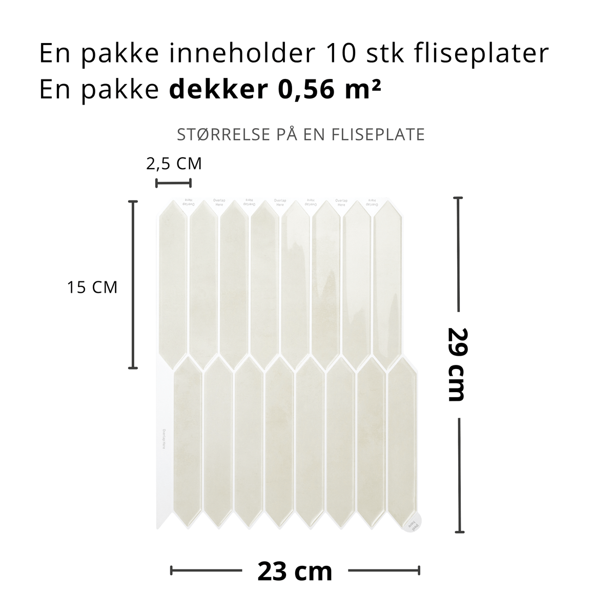 10-pk Hedda beige selvklebende veggfliser