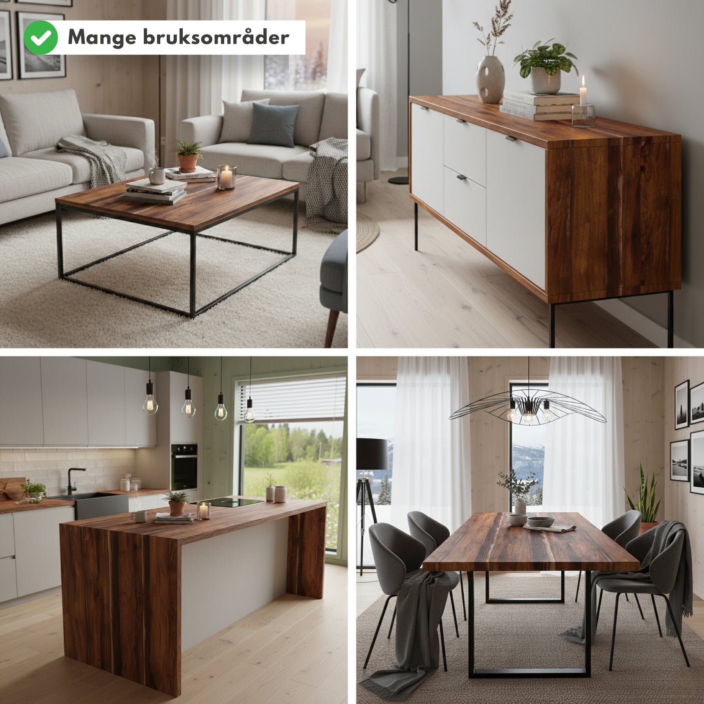 Premium aspen eik kontaktplast kan brukes på bord, benkeplate, skjenk og spisebord