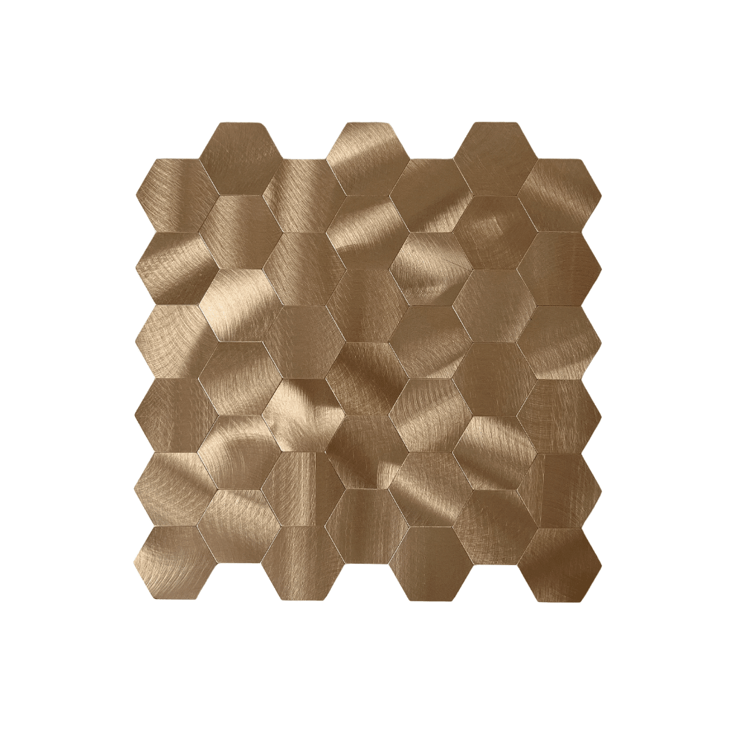 Vareprøve: Børstet kobber medium selvklebende veggfliser - Lindas Dekor