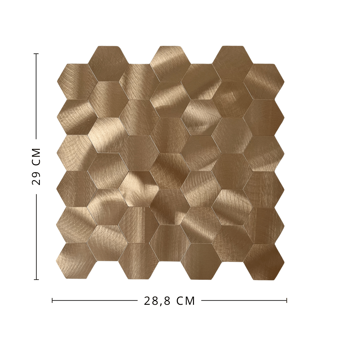 10-pk Børstet kobber medium selvklebende veggfliser