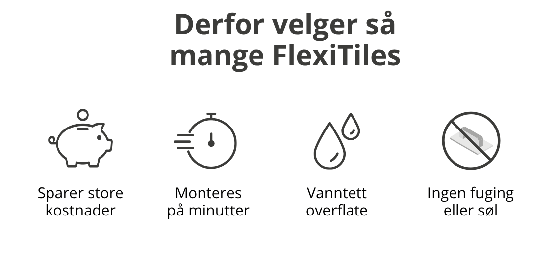 Spar store kostnader på oppussing av bad og gulv med flexitiles selvklebende fliser